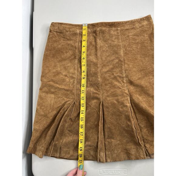 Ann Taylor Loft Leather Tan Brown Skirt Women’s Size 10 - Picture 6 of 9